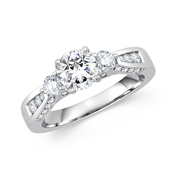 Three Stone Round Diamond Engagement Rings - My Bridal Ring
